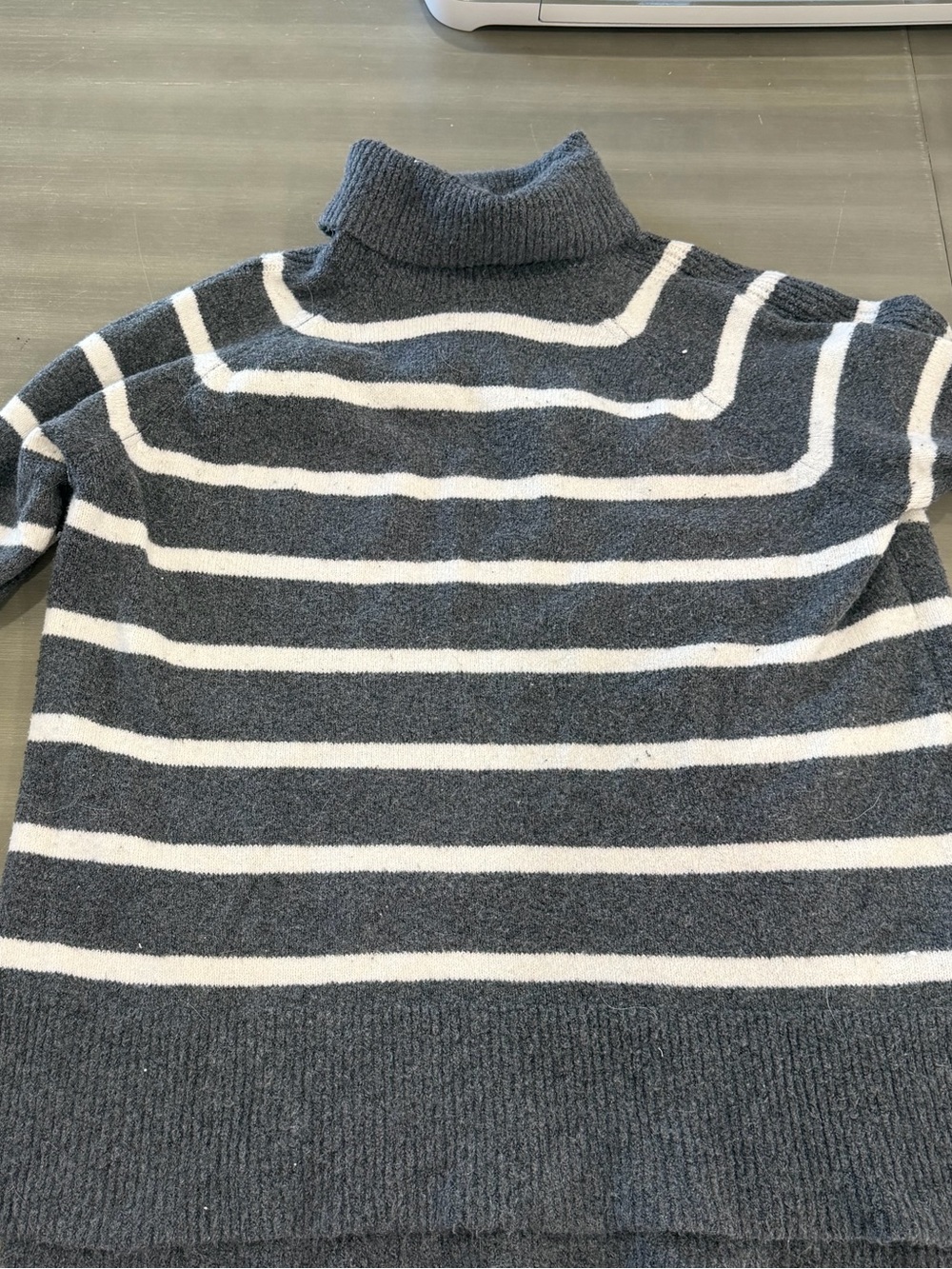 a new day Gray & White Striped Turtleneck Sweater